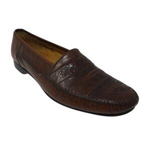 Mezlan Sebastian Brown Genuine Lizard Leather Loafers Mens 12